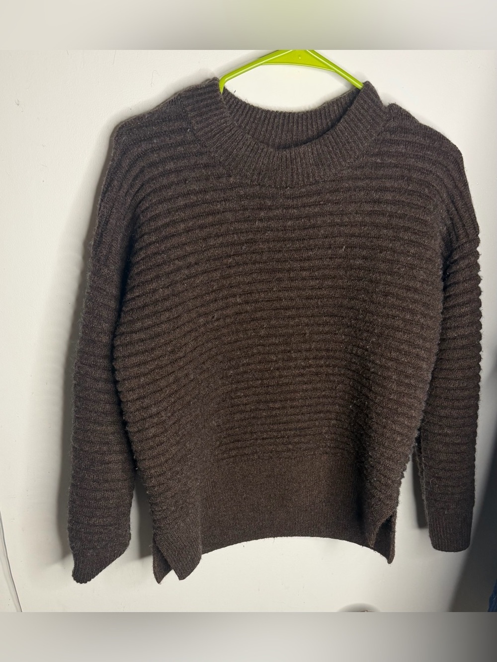 Madewell Ribbed Brown Crewneck Sweater
